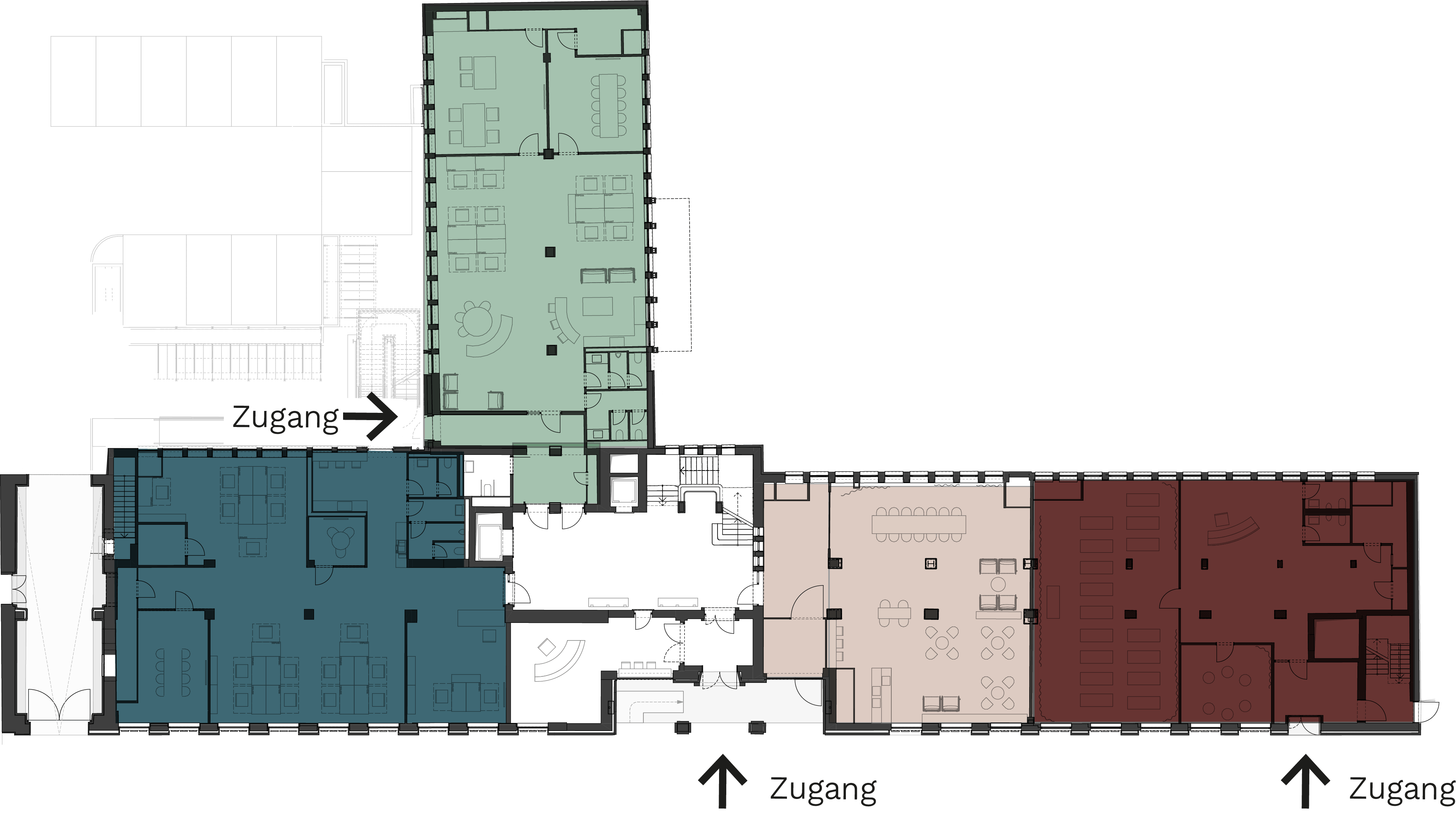 Grundriss Edgeschoss mit Zugängen